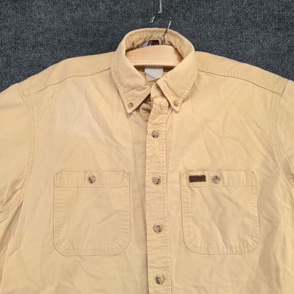 Carhartt Rugged Outdoor Wear Men's Button-Down Shirt Tan Large Vintage - Picture 3 of 13